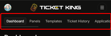 The swipeable list of dashboard sections on mobile